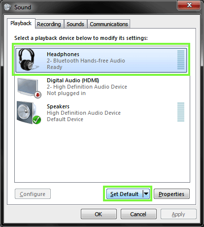 Windows PC Playback Device